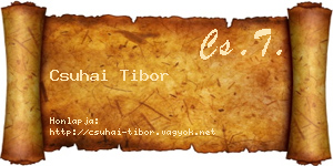 Csuhai Tibor névjegykártya